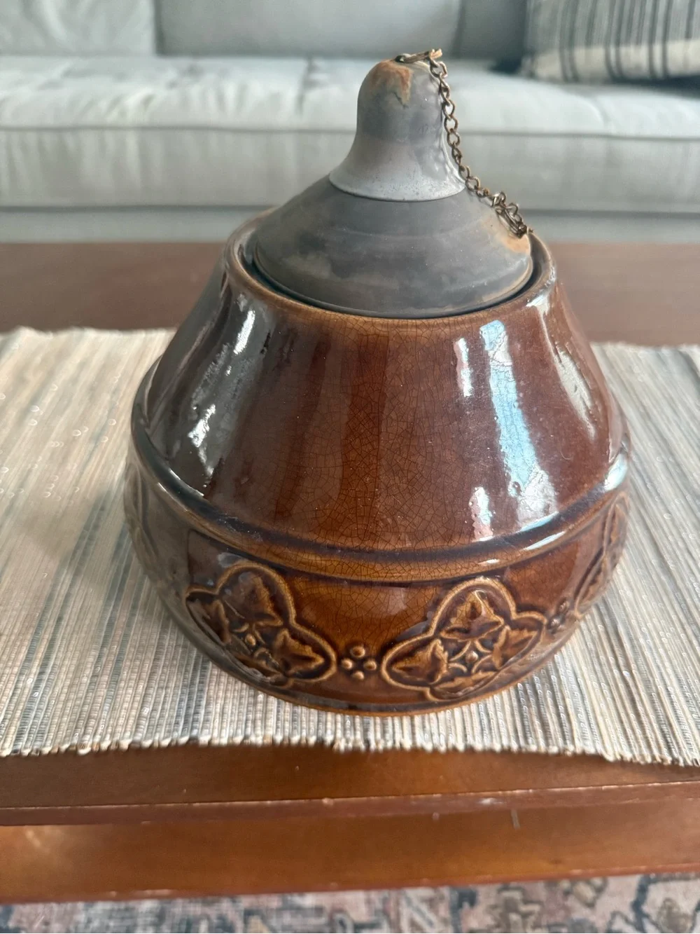 Vintage Glazed Ceramic Outdoor Oil Lantern